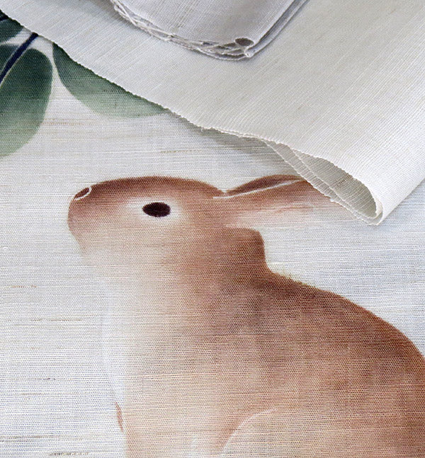 麻のれん 手描き友禅(月夜の晩に)/ 受注制作