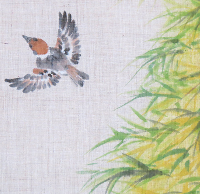 麻のれん(竹に雀)