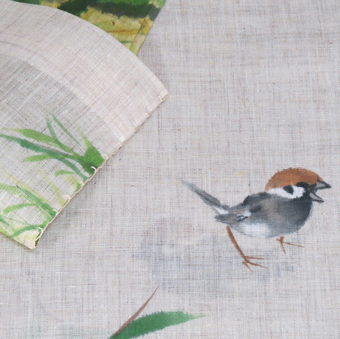 麻のれん(竹に雀)