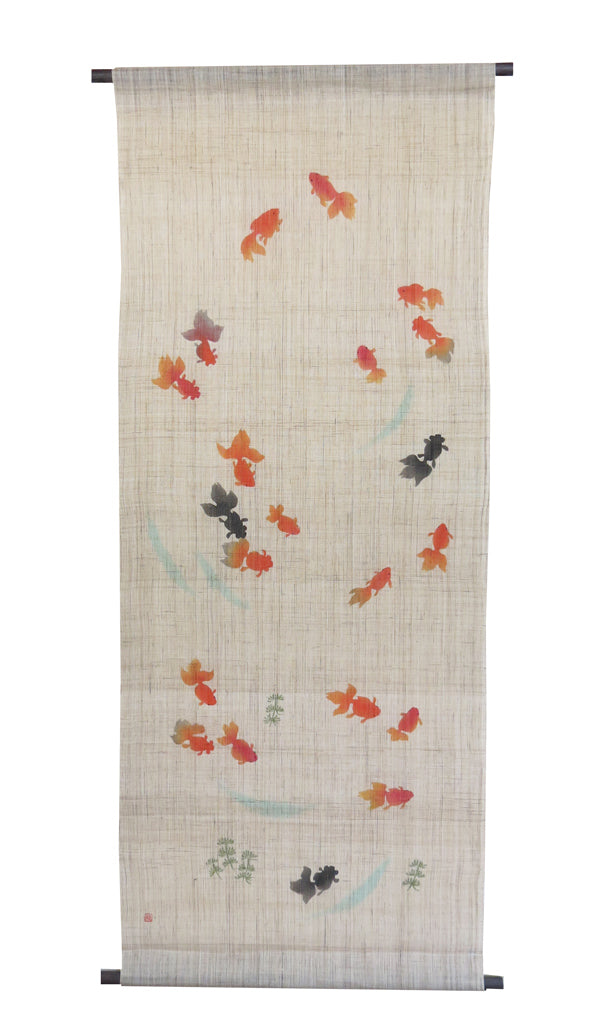 Japanese-style modern tapestry (Summer festival goldfish)