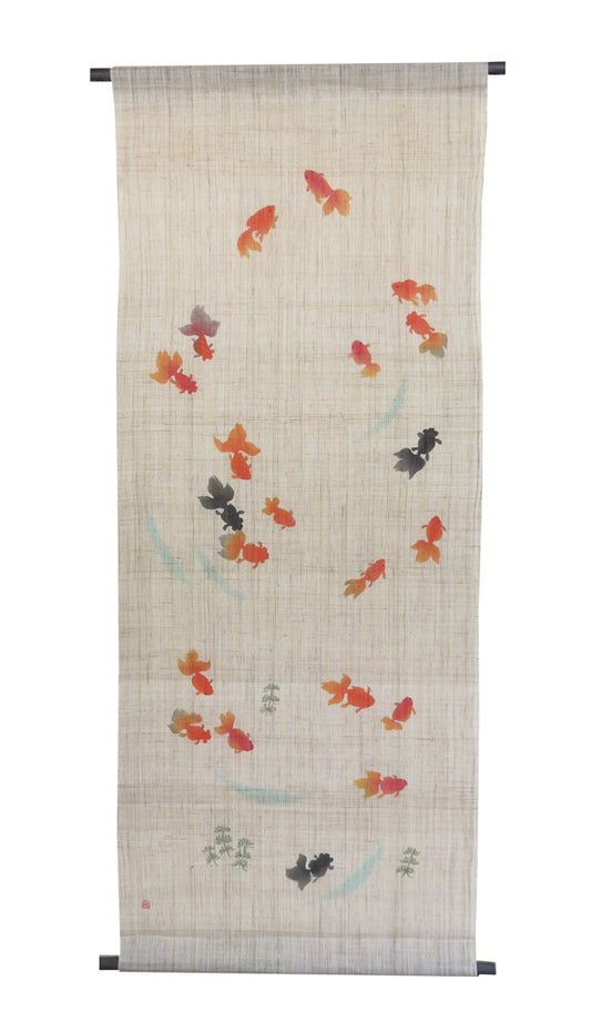 Japanese-style modern tapestry (Summer festival goldfish)