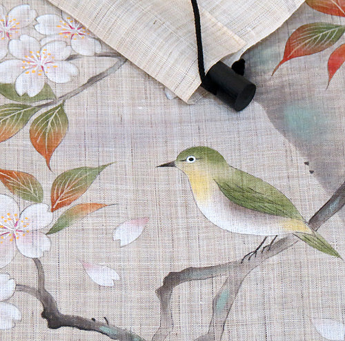 Japanese-style modern tapestry (cherry blossom & Japanese White-eye) yamasakura to meziro