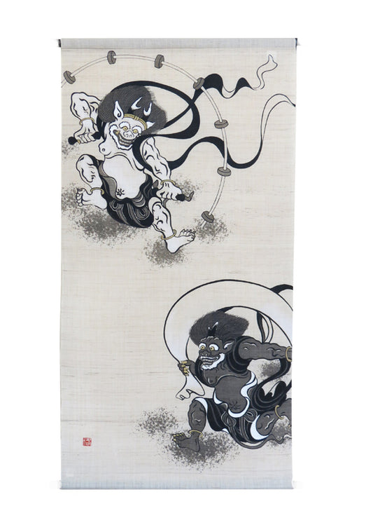 和風モダンタペストリー(風神雷神)