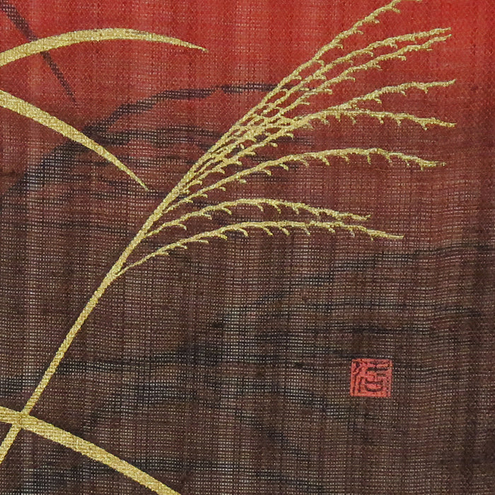 和風モダンタペストリー(立待ちの月 紅色)