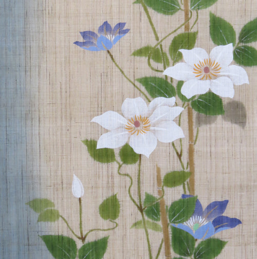 Japanese-style modern tapestry (purple and white iron wire) murasaki siro tessen