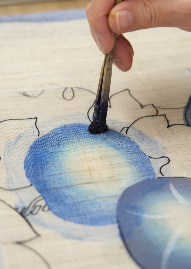 Japanese-style modern tapestry (Bucket and morning glory) turube ni asagao