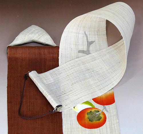 細タペストリー(柿に目白)