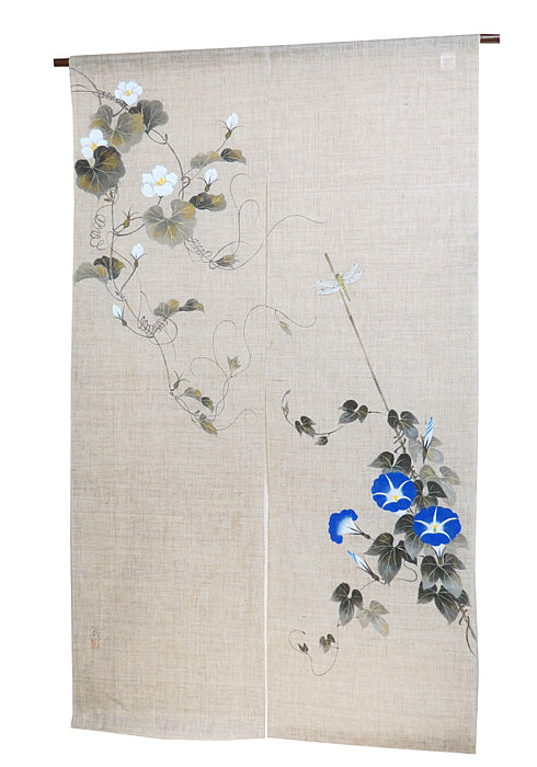 Hemp Noren (Morning Glory and Moonflower Design)