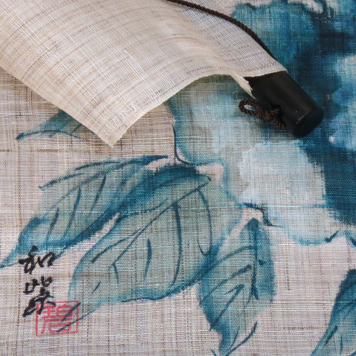 Japanese-style modern tapestry (Blue peony and popeyed goldfish) aobotan to demekin