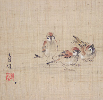 麻のれん （竹に雀）/山田青陵/受注制作40日間