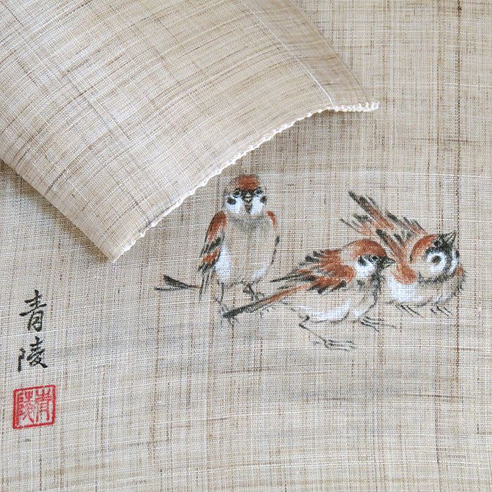 麻のれん （竹に雀）/山田青陵/受注制作40日間