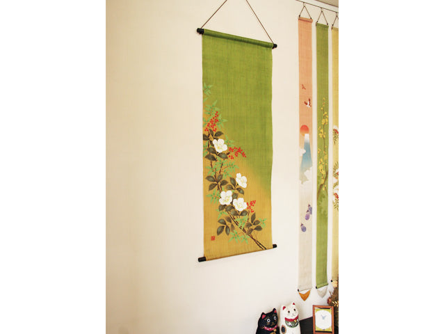 Japanese-style modern tapestry (Nanten white camellia) nanten shirotubaki