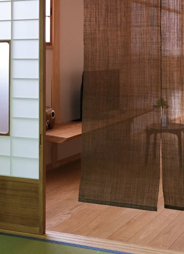 無地 柿渋麻のれん（柿渋無地） W80×H140cm（サイズオーダー品）