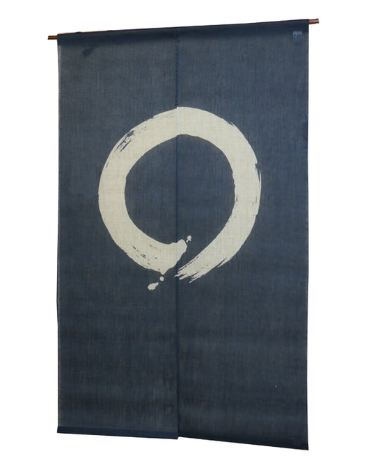 Stencil-dyed hemp curtain (Enso)