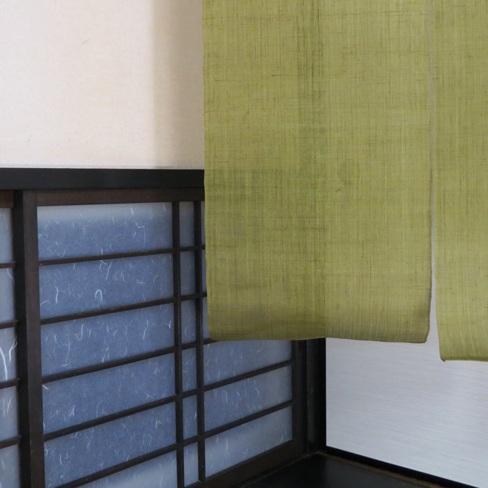 [Size order] Plain hemp noren (pine needle color) / *Required to order from the "Inquiry Form" 
