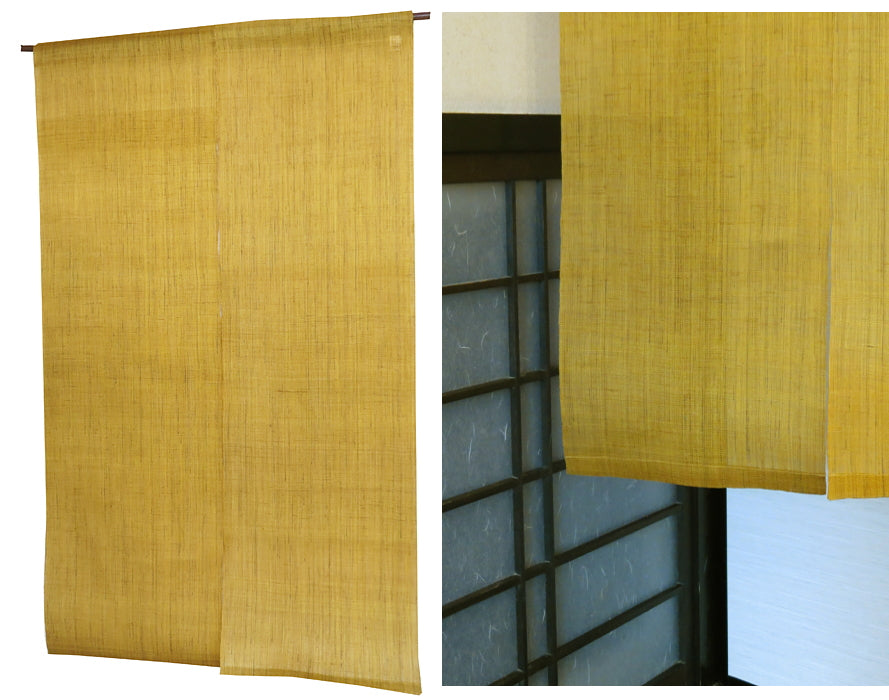 Plain linen curtain (mustard color)