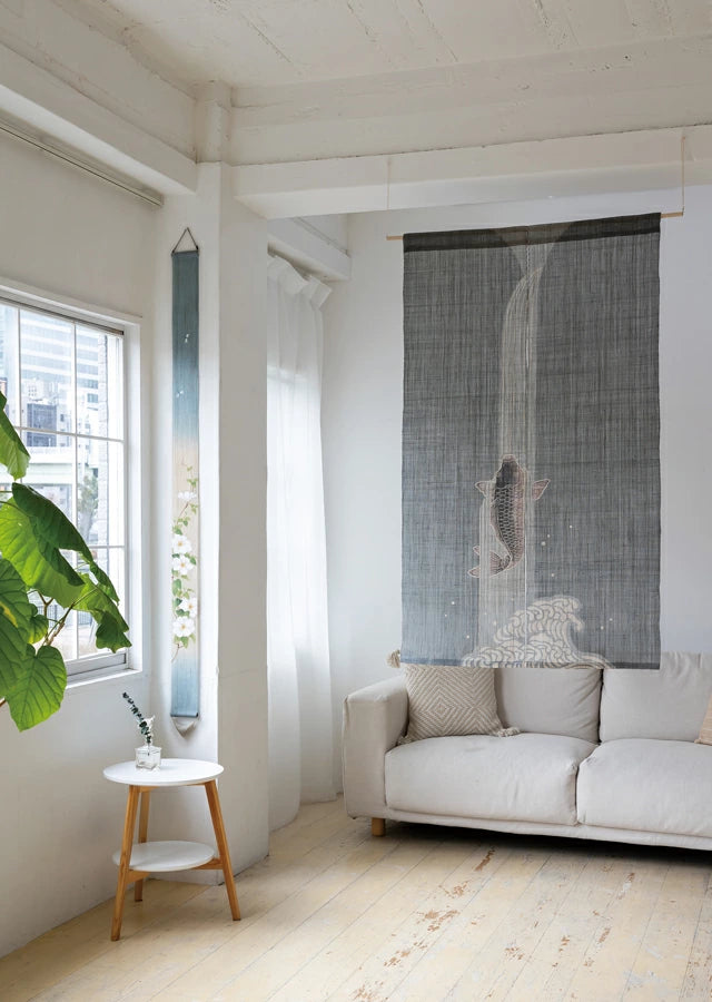Hemp curtain (carp climbing a waterfall) 