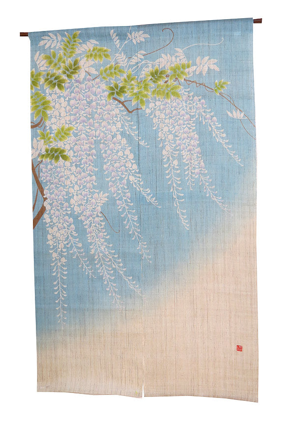 Linen curtain　Wisteria (Fuji-nami) 