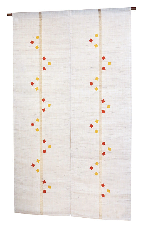 Linen curtain (zigzag orange) 