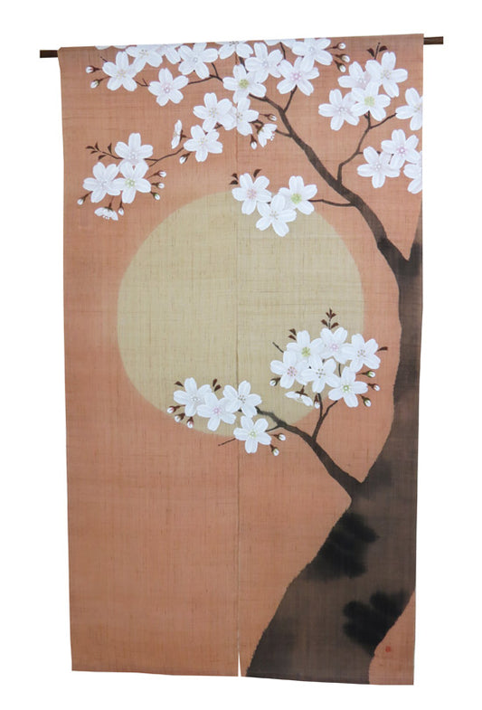  Hemp noren (The Sun and Cherry blossoms) yo syun