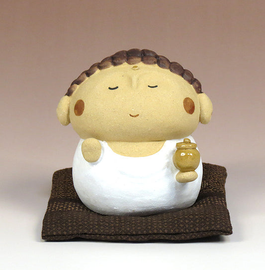 陶人形（薬師如来さん)座布団の柄はアソート