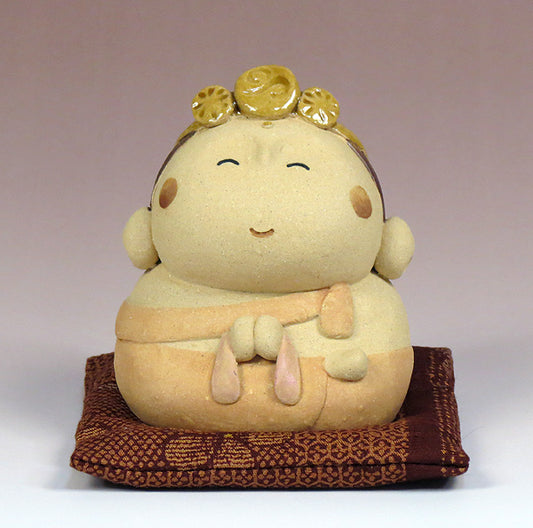 陶人形（普賢菩薩さん)座布団の柄はアソート
