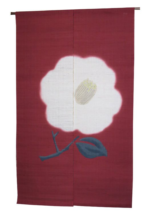 Linen curtain (camellia, red)