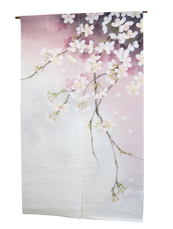 麻のれん （桜咲く）/ かさ音工房 /