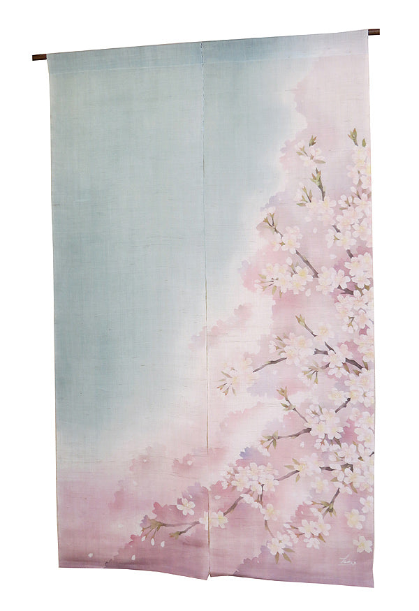 Hemp Noren  (Cherry blossom) / sakura hubuki