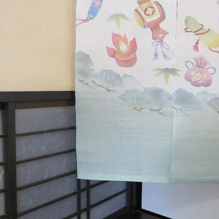 Linen curtain (Treasures) / takara zukushi / Kasaone Kobo 