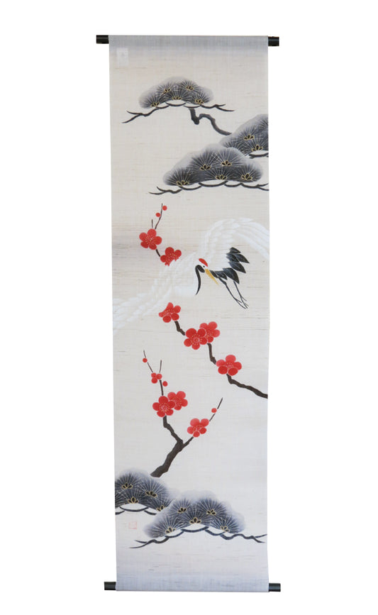 Japanese-style modern tapestry (crane and plum)/made to order /turu ni ume