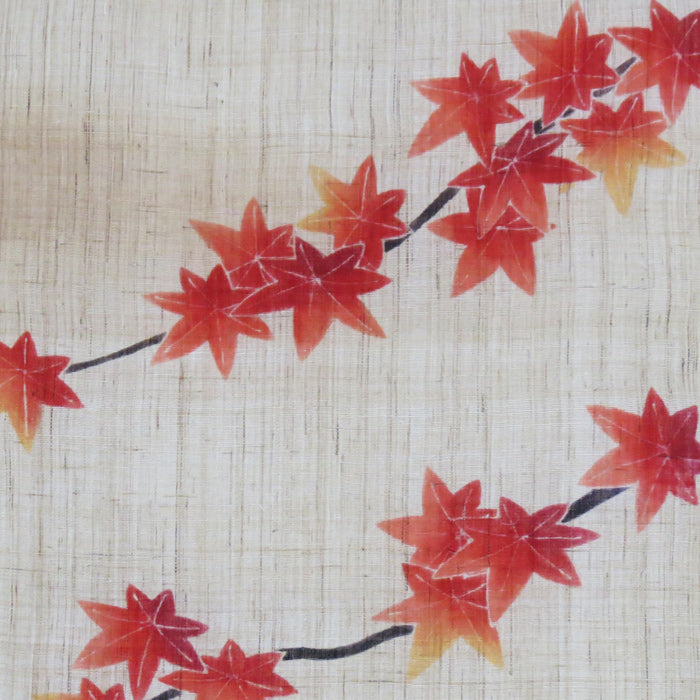 Hemp Noren Hand-painted Yuzen (lament the end of autumn) akioshimu