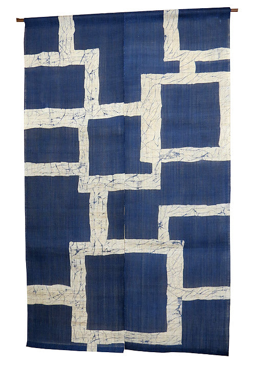 Linen curtain (primitive square pattern) genshi mon shikaku