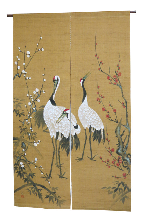 Hemp noren (flock of cranes) gunkaku