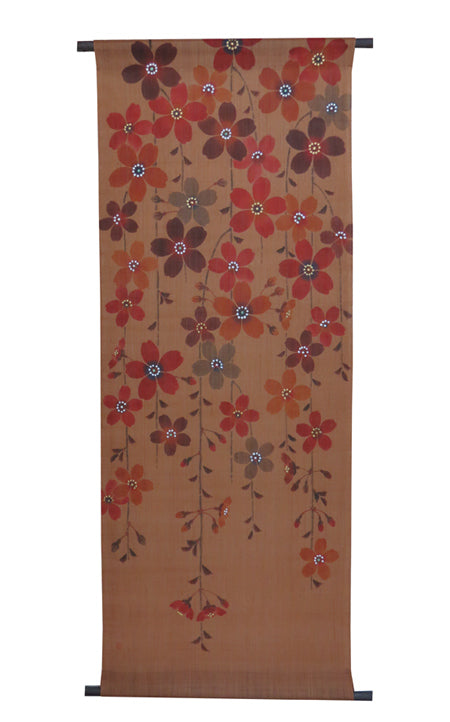 和風モダン大判タペストリー（桜レンガ色）幅：60cm