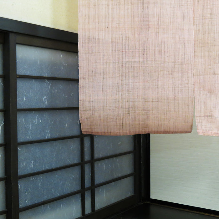 Plain linen curtain (cherry blossom color)