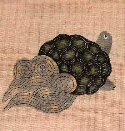 Japanese-style modern tapestry (crane and turtle) turu to kame