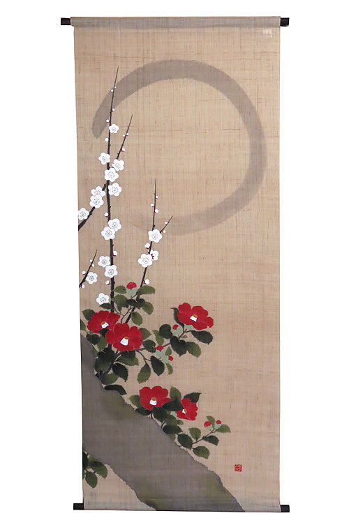 Japanese-style modern tapestry (suien camellia) suien tubaki