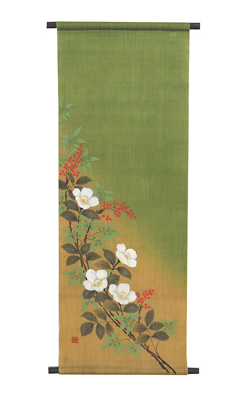Japanese-style modern tapestry (Nanten white camellia) nanten shirotubaki