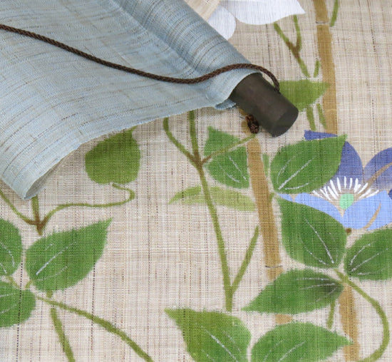 Japanese-style modern tapestry (purple and white iron wire) murasaki siro tessen