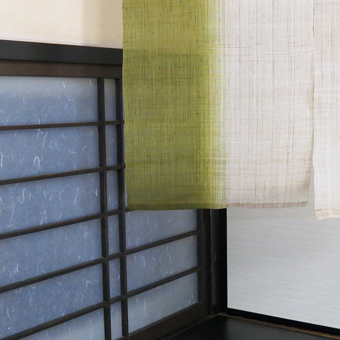 2色麻のれん（松葉色）