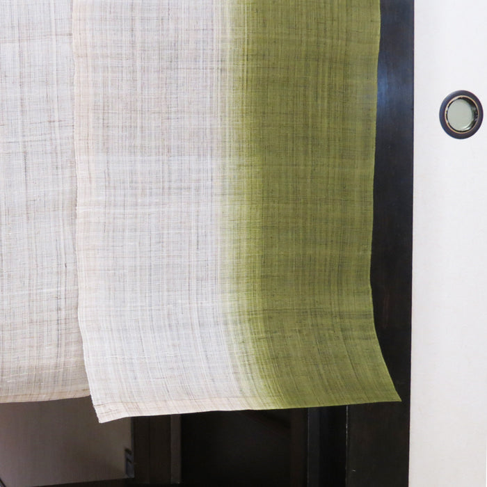 Vertically dyed noren (pine needle color) 