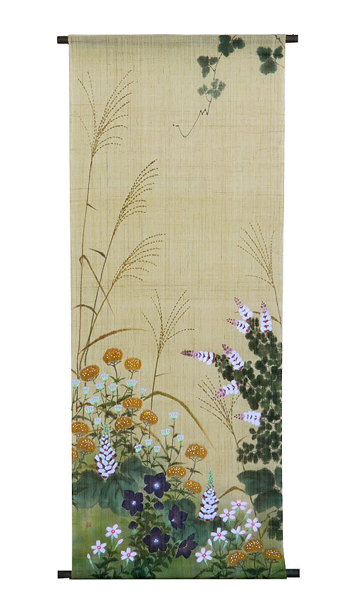 Japanese-style modern tapestry (Autumn seven herbs) aki no nanakusa