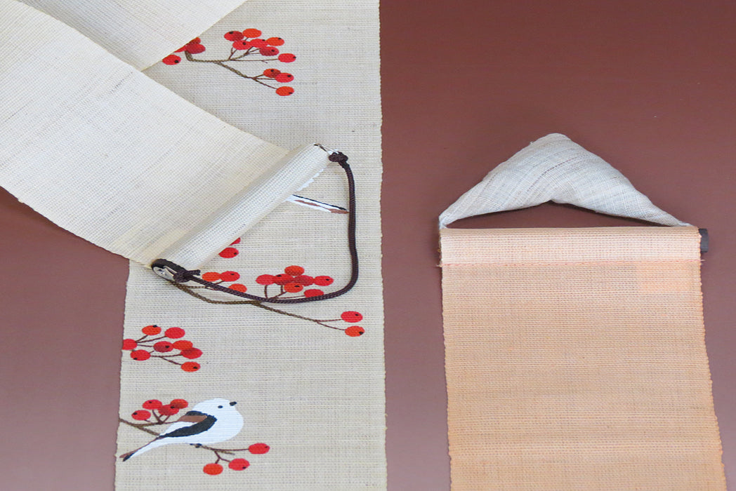 Narrow Tapestry (Japanese Rowan and Long-tailed Tit)