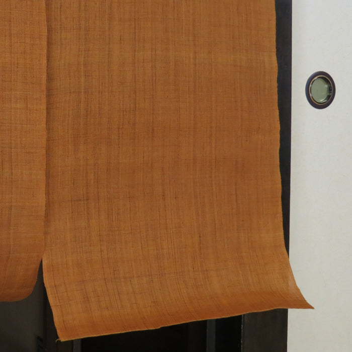無地 麻 のれん（丁子色）W80×H140cm（サイズオーダー品）